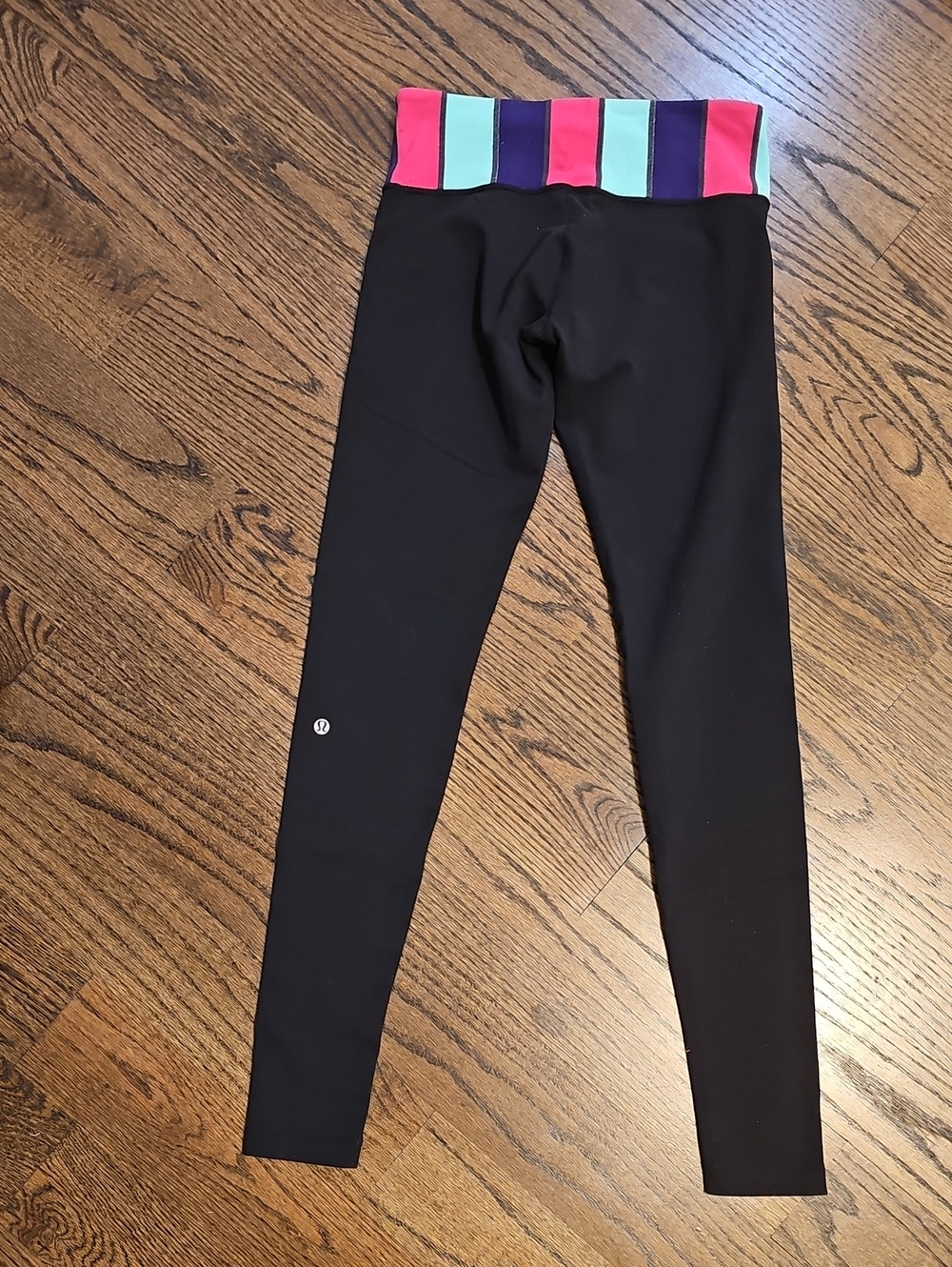 Rare Vintage lululemon athletica Colorblock Striped Waistband Leggings Size 6 - Picture 5 of 6